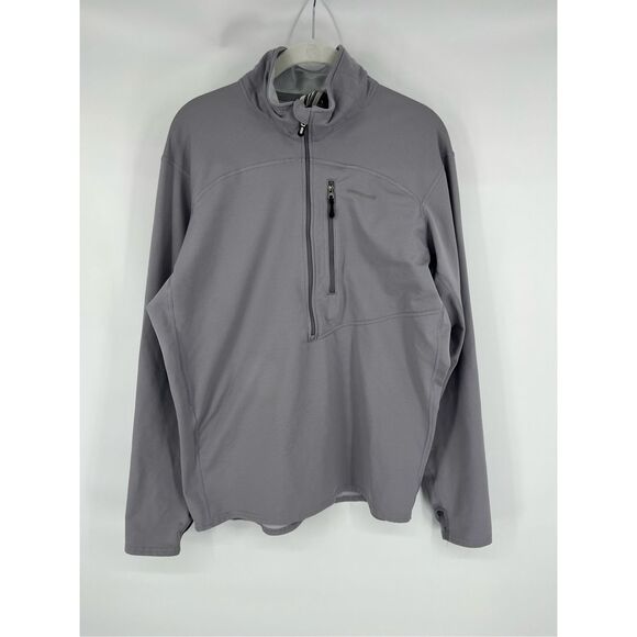 Patagonia Men’s R1 Pullover Gray Size Large USA Made Quarter Zip Fleece Pullover - Picture 1 of 10